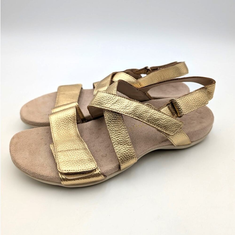 Vionic Raya Slingback Slide Sandal Adjustable Women's Gold Size US10 EU41